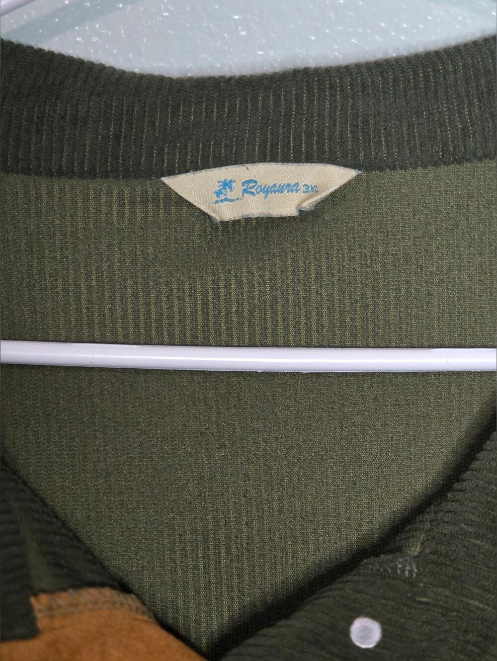 Rayaura Shirt Mens 3XL Corduroy Sweatshirt Stand Collar Pullover Elbow Patches - Picture 7 of 11